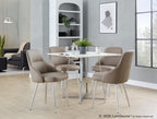 York Upholstered Chair - Set of 2 - Chrome Metal, Brown PU