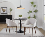 Renee Upholstered Chair - Set of 2 - Walnut Metal, Silver Fabric