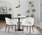 Renee Upholstered Chair - Set of 2 - Walnut Metal, White PU