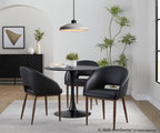 Renee Upholstered Chair - Set of 2 - Walnut Metal, Black PU