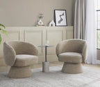 Fran Swivel Accent Chair - Light Brown Fabric