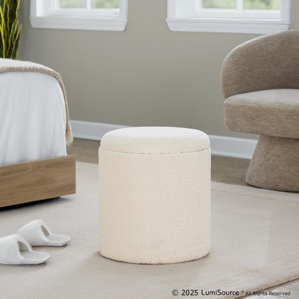 Tahoe 18" Ottoman - Beige Wool