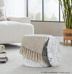 Tahoe 18" Aztec Ottoman - Ivory Cotton