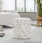 Tahoe 18" Shag Ottoman - Beige Acro Wool