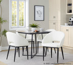 Renee Upholstered Chair - Set of 2 - Black Metal, White PU