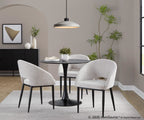 Renee Upholstered Chair - Set of 2 - Black Metal, Silver Fabric