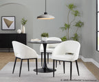 Renee Upholstered Chair - Set of 2 - Black Metal, Off-white Fabric