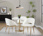 Renee Upholstered Chair - Set of 2 - Gold Metal, White PU
