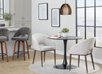 Renee Upholstered Chair - Set of 2 - Walnut Metal, Off-white Fabric