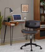 Lombardi Office Chair - Walnut Wood, Espresso PU