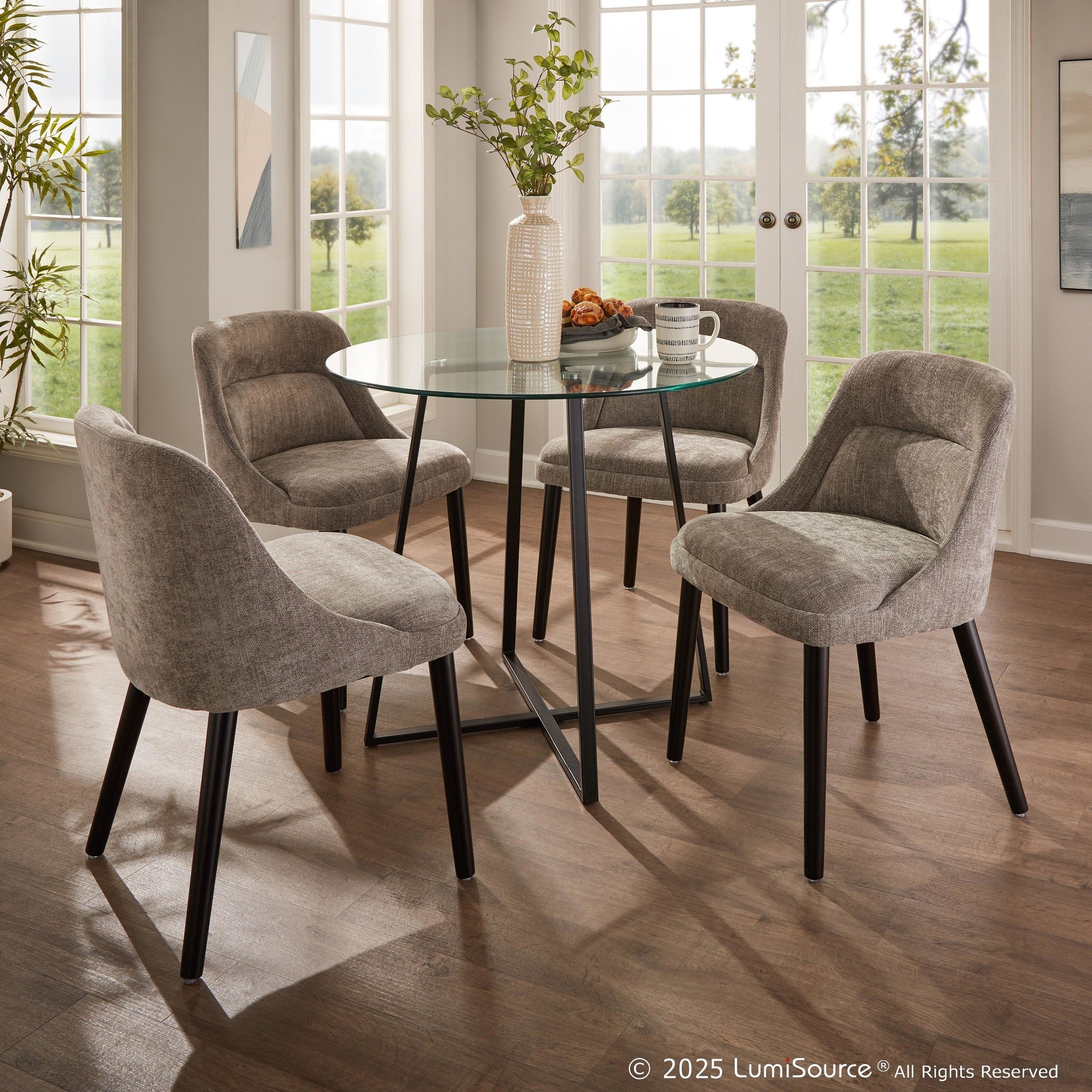 Cosmo Dinette Table - Black Metal, Clear Glass