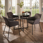 Cosmo Dinette Table - Black Metal, Clear Glass
