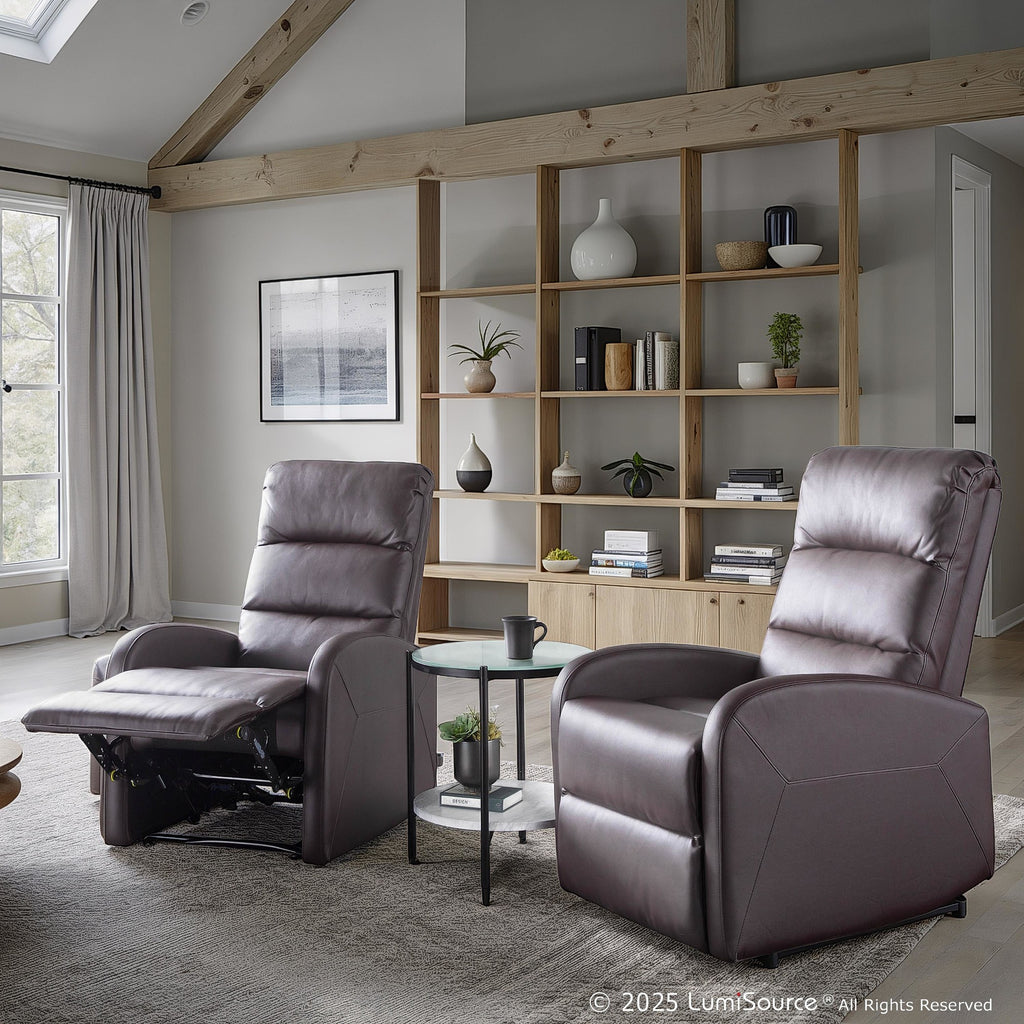 Dormi Recliner Chair - Brown PU