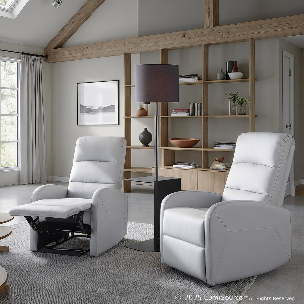 Dormi Recliner Chair - Light Grey/taupe PU