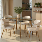 Clara Dining Table - Gold Metal, Clear Glass