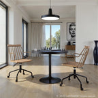 Preston Adjustable Office Chair - Black Metal, Antique Copper, Whitewashed Wood