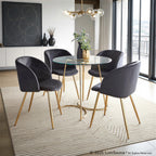 Cece Dinette Table - Black Steel, Clear Glass