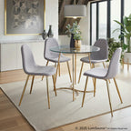 Cece Dinette Table - Black Steel, Clear Glass