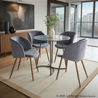 Cece Dinette Table - Chrome, Clear Glass