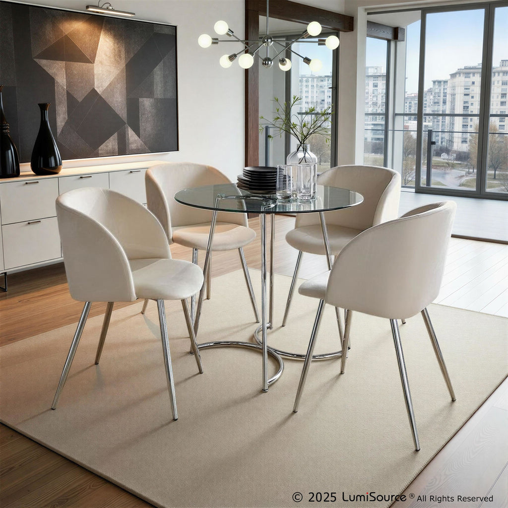 Cece Dinette Table - Chrome, Clear Glass