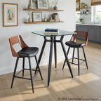 Clara Square Counter Table - Black Metal, Clear Glass
