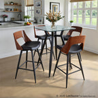 Clara Square Counter Table - Black Metal, Clear Glass
