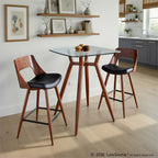 Clara Square Counter Table - Walnut Metal, Clear Glass