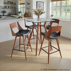 Clara Square Counter Table - Walnut Metal, Clear Glass