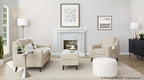 Carly Upholstered Armchair - Espresso Wood, Beige Fabric