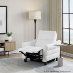 Slope Upholstered Power Recliner - Espresso Wood, Cream Fabric