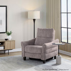 Slope Upholstered Power Recliner - Espresso Wood, Pewter Fabric