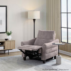 Slope Upholstered Power Recliner - Espresso Wood, Pewter Fabric