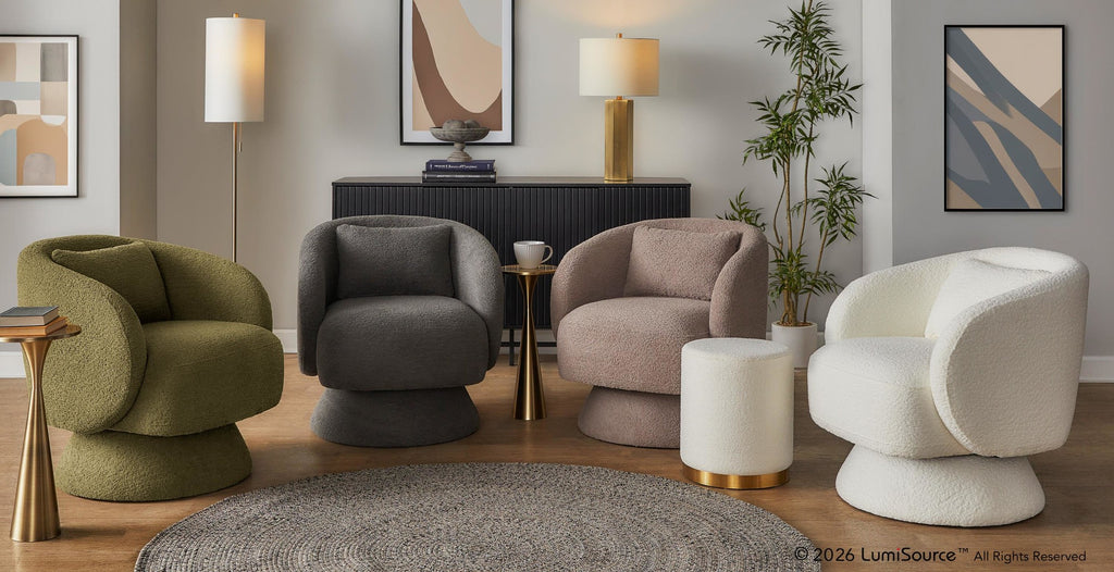 Zara Upholstered Swivel Accent Chair With Pillow - White Fabric