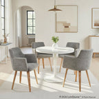 Dakota Dining Table - White Steel, White Wood