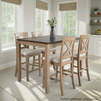 Harper Counter Set - Grey Wood, Espresso Wood, Grey Fabric