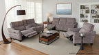 Slope Upholstered 87" Power Sofa - Espresso Wood, Pewter Fabric