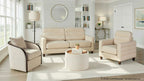 Willow Upholstered 35" Armchair - Espresso Wood, Sand Fabric
