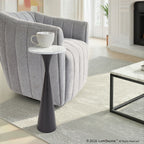 Gemma 22" Marble Side Table - Black Metal, White Marble Top