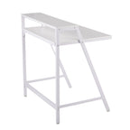 2-tier Office Desk - White Steel, White MDF