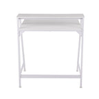 2-tier Office Desk - White Steel, White MDF