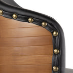 Ahoy 26" Fixed-Height Counter Stool - Walnut Bamboo, Black PU, Black Metal, Brass Metal