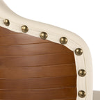 Ahoy 26" Fixed-Height Counter Stool - Walnut Bamboo, Cream PU, Black Metal, Brass Metal
