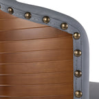 Ahoy 26" Fixed-Height Counter Stool - Walnut Bamboo, Grey PU, Black Metal, Brass Metal
