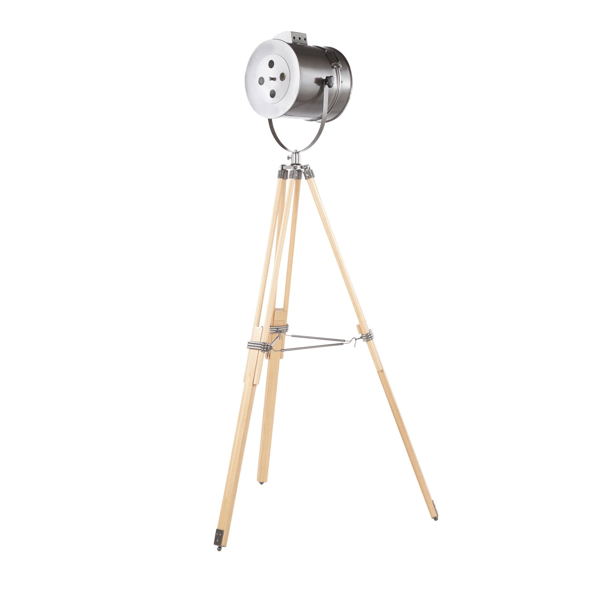 Ahoy Floor Lamp - Natural Wood, Antique Metal