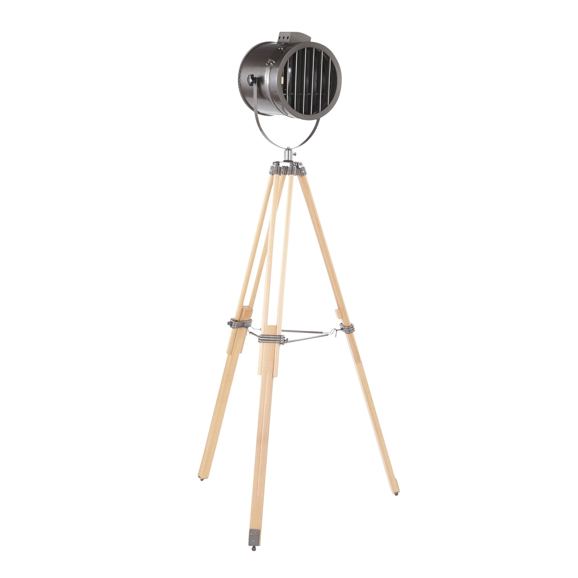 Ahoy Floor Lamp - Natural Wood, Antique Metal