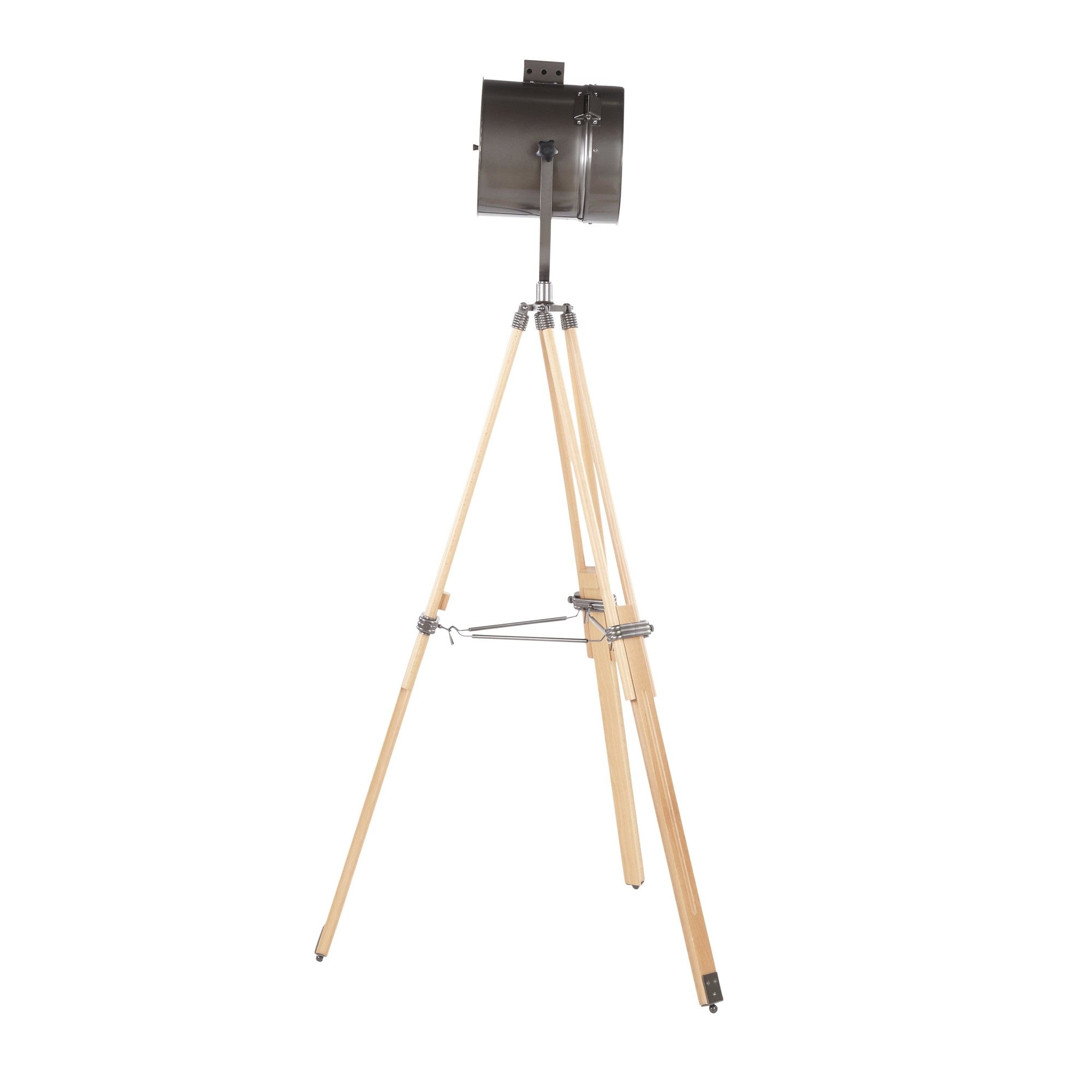 Ahoy Floor Lamp - Natural Wood, Antique Metal
