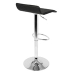 Ale Adjustable Barstool - Set of 2 - Chrome Metal, Black Pvc