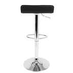 Ale Adjustable Barstool - Set of 2 - Chrome Metal, Black Pvc