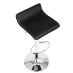 Ale Adjustable Barstool - Set of 2 - Chrome Metal, Black Pvc