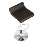 Ale Adjustable Barstool - Set of 2 - Chrome Metal, Brown Pvc
